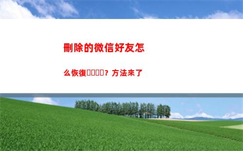 刪除的微信好友怎么恢復？方法來了(刪除的微信好友怎么又出現了)